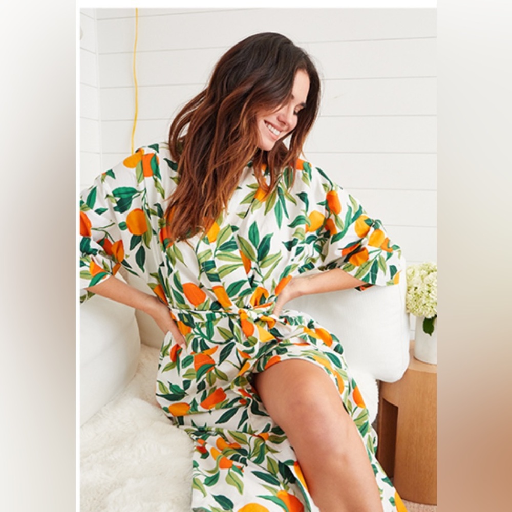 NWT Printfresh Clementine Cotton Robe L/XL